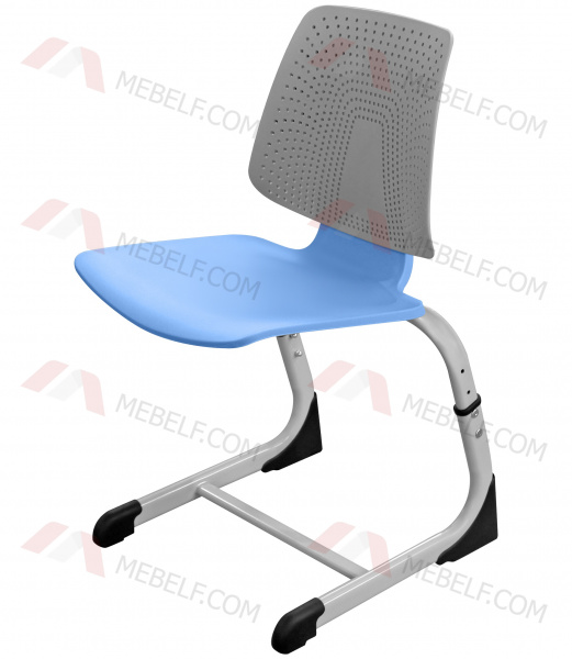 Школьный стул ШС06 с двухцветным пластиком, сине-серый