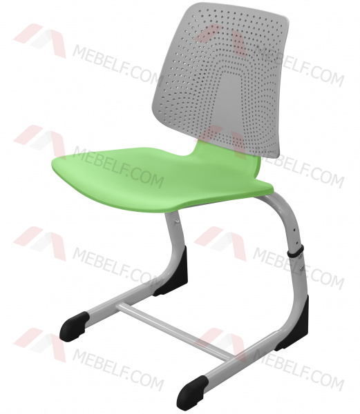 Школьный стул ШС06 с двухцветным пластиком, зелено-серый