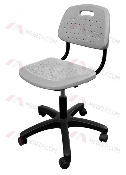 Стул поворотный с регулируемой высотой ШС17, серый