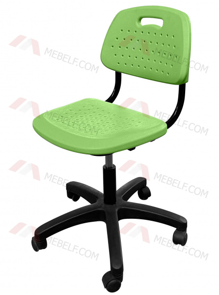 Стул поворотный с регулируемой высотой ШС17, зеленый